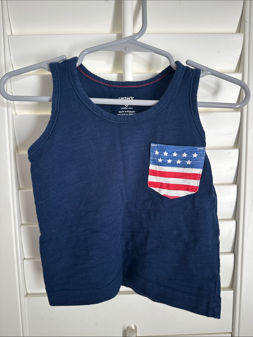 Carter's Navy Tank with American Flag for 4th of July